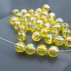 ＊15g＊ 約150個 アクリルビーズ 6mm AB イエロー bz220