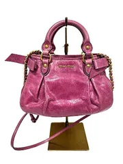 【中古】miumiu ミュウミュウ バッグ ハンドバッグ 2WAY レザー ミニ ショルダーバッグ ピンク＿s25＿セルモアから出品＿s-0141-r25