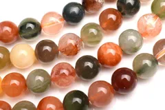 ミックスルチルクォーツ 12mm １連（約３８cm） パワーストーン 天然石 _R5902-12