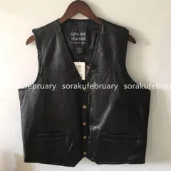 Vintage リアルレザー サイドレース コンチョ バイカーベスト ブラック img-vest-a-black-nolace.jpg