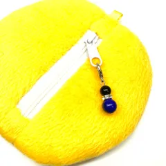 モリオン ＆ ラピスラズリ パワーストーン スマホ 携帯 ストラップ (シルバー) マスクチャーム 天然石　6mm×8mm 黒水晶 邪気祓い 魔除け 落ち着き 人間関係の改善 ストレス解消 不安解消　霊感 [12]