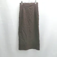 ◇ Θ SENSE OF PLACE センス オブ プレイス ウエストゴム ひざ下 タイト スカート サイズL ブラウン レディース E  【1501230039062】