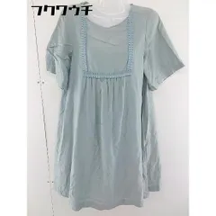 ◇ ◎ bulle de savon ビュル デ サボン フリル 半袖 膝丈 ワンピース サイズF ブルー レディース  【中古】 【1109140015246】のサムネイル