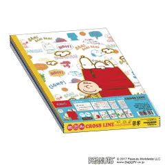 ナカバヤシ クロスラインノート B5 スヌーピー メリーシリーズ A罫 30枚 5冊パック ノS-136A-5P （1点）