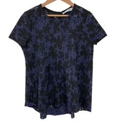 新品同様 23SS DOUBLE STANDARD CLOTHING ダブルスダードクロージング ダル糸 インターシャカーディガン 36 ブルー×ホワイト レディース 古着 中古 USED 新品同様 23SS DOUBLE STANDARD CLOTHING ダブルスダード