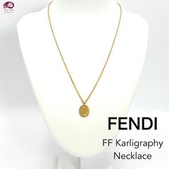 FENDI フェンディ FF カリグラフィー ネックレス オーバル コイン