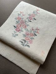 紗　夏帯　ダマスク　刺繍　名古屋帯 紗 夏帯 ダマスク 刺繍 名古屋帯 - メルカリ