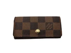 新古未使用展示品 LOUIS VUITTON ルイ ヴィトン キーケース ダミエ ミュルティクレ4 N60385 エベヌ ゴールド金具 PVC レザー ユニセックス 4連
