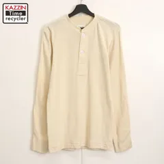 Deadstock 70s USA製 vintage U.S.ARMY 猫目ボタン ヘンリーネック 生成り Deadstock サーマル 長袖Ｔシャツ メンズ 表記Mサイズ