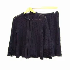 4298 シズカコムロ セットアップ 上下セット ジャケット スカート レース レディース 42サイズ ブラック 4298 SHIZUKA KOMURO 【中古】