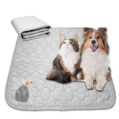 EMME 洗える ペットシーツ ペットマット おしっこマット 猫 犬 おしっこパッド トイレシート 防水 滑り止め 漏れ防止 速乾 超吸収 下敷き ペット用 介護用 多頭飼い1枚入り シルバーグレー M