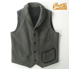 極美品 日本製 Brown’s Beach Jacket ブラウンズビーチジャケット BR-1002 BEACH VEST ビーチクロス ベスト 40 JP:M-L ごま塩