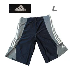 アディダスadidas古着メンズショートパンツLネイビージャージ素材　HH0487