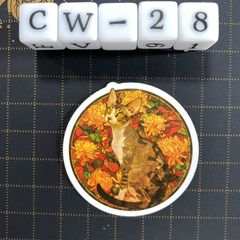 방수 스티커 스핑크스 스테인드 글라스 풍 세련된 냥코 고양이 다채로운 CW-28