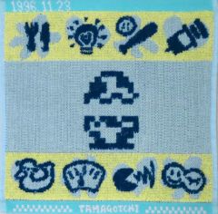 【中古】タオル・手ぬぐい 初代たまごっちの画面柄 ハンドタオル 「一番くじ たまごっち～祝!こらぼれーしょん～」 E賞