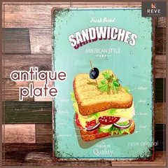 ブリキ看板 サンドイッチ メニュー インテリア 雑貨 壁 装飾 レトロ アメリカン カフェ サインボード ポスター インテリア 店舗 映画 レストラン アンティーク ショップ 屋外 ガーデニング ガレージ アメカジ ビンテージ スタンド 部屋 海外 132B