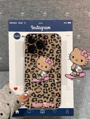 レオパード柄のハローキティデザイン iPhoneケース