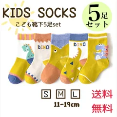 【5足セット】男の子に大人気！ 子供靴下 恐竜 かっこいい 11-19cm（5）