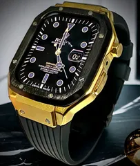 Bゴールド　Apple Watchラバーバンドカバーメタルケースアップルウォッチカスタム　ステンレス　メンズ　レディース　スポーツバンド