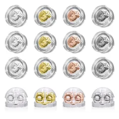 8ペア 16個入り 落ちない かわいい ダブルロック キャッチ (ミックス) ピアス シリコン シリコンピアスキャッチ