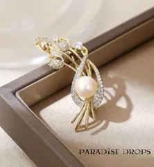 チューリップ　ブローチ　小さい　エレガント　高見え　花モチーフ　可愛い　ミニ