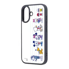 iPhone 17 / ディズニー / maru 衝撃吸収 バンパー ハイブリッドケース / ミッキー&フレンズ_背比べ