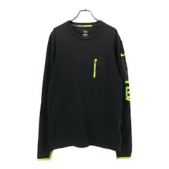 ナイキ 長袖 胸ポケット Tシャツ Ｌ ネイビー NIKE メンズ 古着 【240227】 メール便可