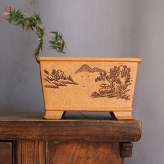 漂口四方紫砂鉢 盆栽鉢 植木鉢 小品盆栽鉢 大品盆栽鉢 多肉植物鉢 紫砂の鉢 盆栽鉢 植木鉢 小品盆栽鉢 大品盆栽鉢