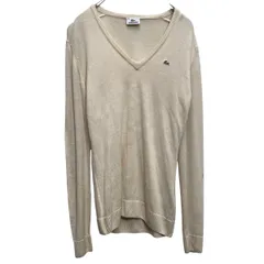 LACOSTE ニット セーター レディース M~ アイボリー ラコステ Vネック 古着卸 アメリカ仕入 a703-5725