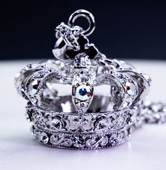 エンブレム♡王冠【アガット】銀製 ユリ クラウン シルバー ネックレス チャーム SILVER 925 シャインハートディテールネックレス 27678 | UNOAERRE