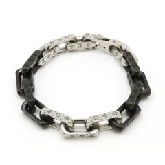 LOUIS VUITTON ルイ ヴィトン ブレスレット モノグラム チェーン ステンレススティール シルバー ブラック M00687