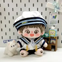 20cm ぬいぐるみ 服 海軍人形の着ぐるみセット ハロウィン コスプレ 4点セット コットンドール用セーラー服4点 可愛い ぬいぐるみドール ちびぬい服 ちびぐるみ 推し活 綿人形かわいい着せ替えぬいぐるみ 20ドール衣装