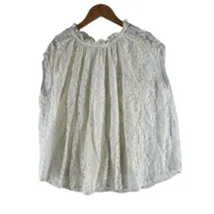 grove グローブ ブラウス コットン ホワイト レディース M【古着】【中古】【送料無料】