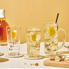 【新品・2個セット】ハイボール専用グラス 2個セット 400ml ウイスキー目安ライン付き 食洗機OK タンブラー ロングドリンク ウイスキー 割り材 バー 居酒屋 ギフト φ7.4cm 高さ14.1cm 日本製