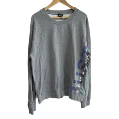 JUST cavalli(ジャストカヴァリ) トレーナー サイズXXL XL メンズ - グレー×ブルー×マルチ 長袖