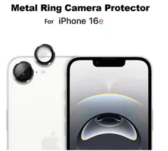 iPhone16e 17e カメラカバー カメラフィルム レンズ 保護フィルム 薄型 強化ガラス 耐衝撃 独立型 露出オーバー防止 メタルリング ブラック  iphone 16e カメラ レンズ ガラスフィルム アイフォン レンズカバー