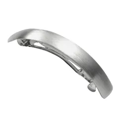 【G：シルバー × ワンサイズ】[Cream dot. クリームドット公式] ヘアアクセサリー レディース 8タイプ バレッタ ヘアクリップ 大きめ メタル セミマット ヘアライン加工 太め オーバル アーチ 光沢感 大人 上品 エレガント シンプル