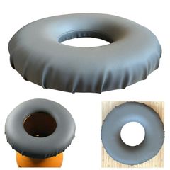 お尻が痛くならない よもぎ蒸し 極厚クッション 横縦32×厚み5cm 円形 穴直径 13cm 韓国製 丸いクッション エステ 高反発 レザー ドーナツクッション
