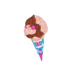 ミニワッペン BASKIN ROBBINS バスキンロビンズ サーティーワンアイスクリーム (3x5.8cm) [MW021] 手芸 パッチワーク アメ雑 アメリカン雑貨 レーシングモーター