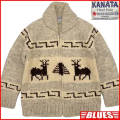 カウチン セーター kanata ニット XL カナダ製 カナタ グレー ウール 鹿柄 カウチンセーターサイズXL一覧←SEULB屋着古← HN2173のサムネイル