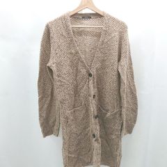 ◇ URBAN RESEARCH ROSSO フロントボタン　ニット　オーバーサイズ 長袖 カーディガン サイズF ブラウン系 レディース E  【1506130014584】