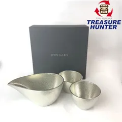 本錫製　ぐい呑　盃　五客　箱付　C　5331 錫製のぐい呑み 桐箱入り 送料無料 - 大阪錫器