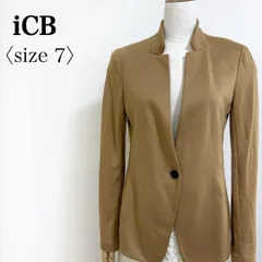 ICB アイシービー オンワード樫山 カットソー素材 ノーカラージャケット 7 キャメル ストレッチ 通勤 きれいめ 春秋 レディース