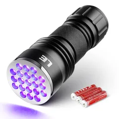 【新着商品】Lepro ブラックライト UVライト 紫外線ライト uvライト 釣り レジン用 硬化ライト 21LED UV 懐中電灯 紫外線 ライト ブルーライト アルミ合金材質 単4形電池付属 ブラック ライト uvレジン ライト ペットのオシッコ汚れを発見