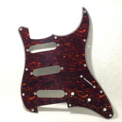新品 ピックガード ブラウンx赤べっ甲柄 ストラト系SSS用