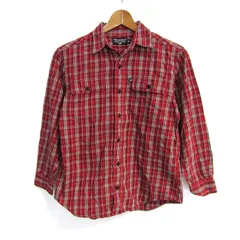 ポロジーンズ ラルフローレン 長袖シャツ チェック柄 トップス キッズ 男の子用 150サイズ レッド×ブラック POLO JEANS 【中古】