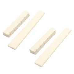 クラシックギター 弦枕 純牛骨 ブリッジ 　楽器 アクセサリー 2セット4本入り (ホワイト)