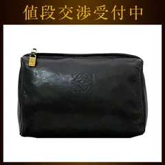 ロエベ ポーチ ec-22565 ブラック アナグラム 美品 レザー 中古