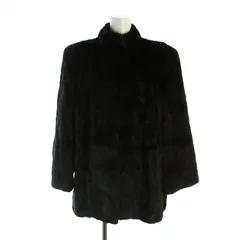 Rambulton ミンク リアルファー コート 毛皮 ブラウン ブラック LL 美品○Rambulton(ONWARD) ランブルトン(オンワード) MINK ミンク