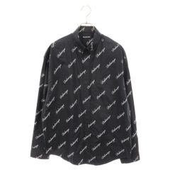 BALENCIAGA (バレンシアガ) 21SS 総柄ロゴ オーバーサイズ ボタンダウン長袖シャツ 647363 TJLY7